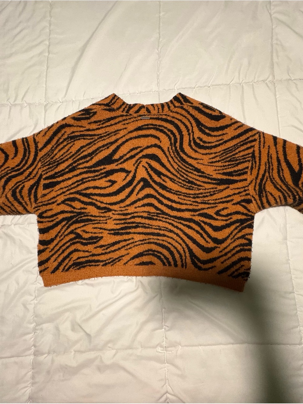 Billabong Orange and Black Tiger Stripe Cardigan - Picture 2 of 6